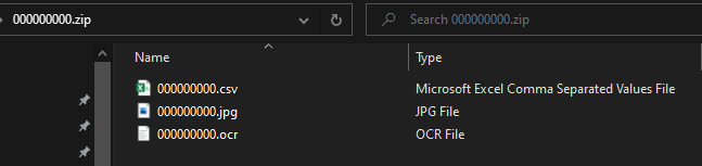 Output data folder