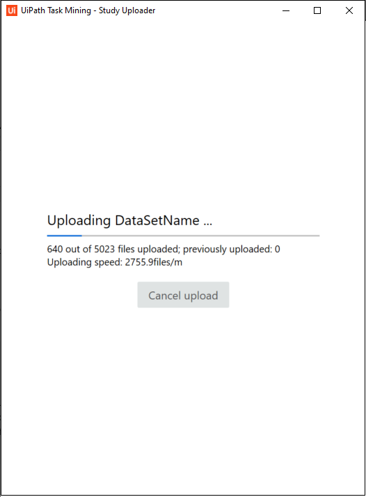 Uploading dataset