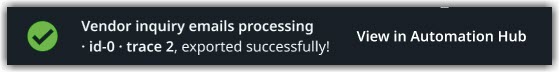 Afficher dans le message de notification Automation Hub