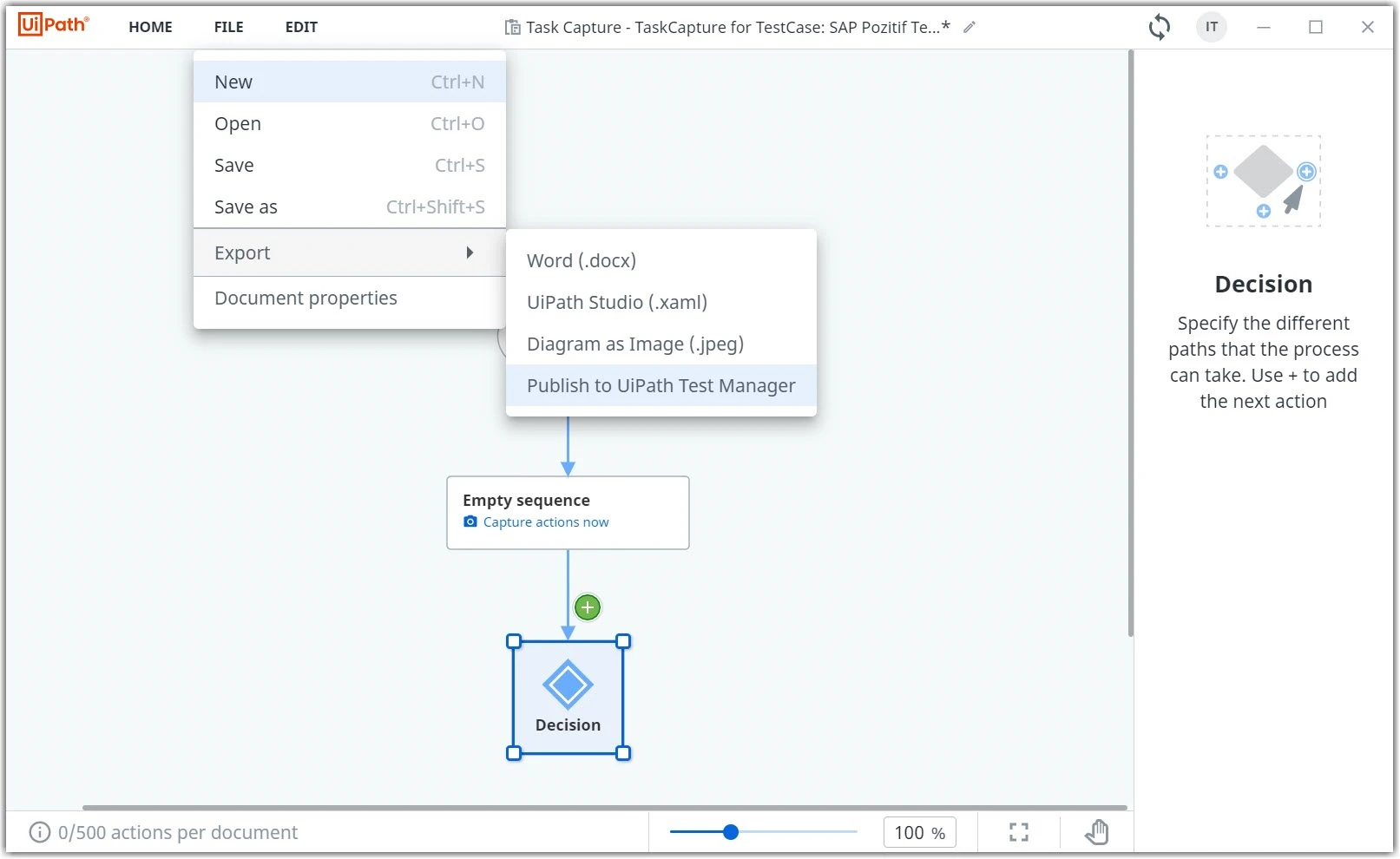 Publish to UiPath Test Manager option