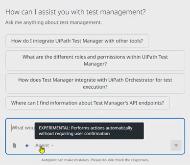 Chat de Autopilot: modo agente