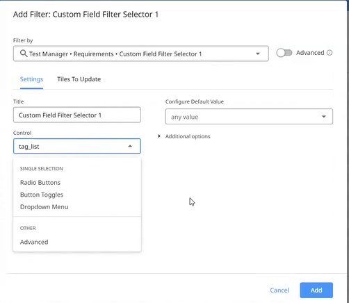 Filter configuration