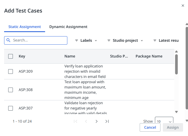 Statically adding test cases