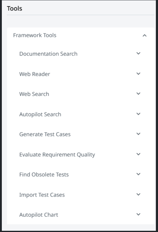 Herramientas del marco de Test Manager